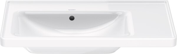 Duravit D-Neo Möbelwaschtisch, Becken links, 800x480mm, ohne Hahnloch, mit Überlauf, weiß Hochgla...