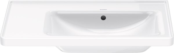 Duravit D-Neo Möbelwaschtisch, Becken rechts, 800x480mm, ohne Hahnloch, mit Überlauf, weiß Hochgl...