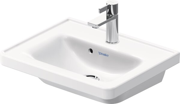 Duravit D-Neo hand-rinse basin, 1 tap hole, with overflow, 500x400mm, white high gloss, 0742500000