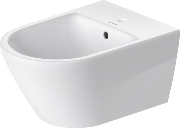 Duravit D-Neo wall-mounted bidet, concealed fixing, 1 tap hole, with overflow, incl. Durafix, 370x54...