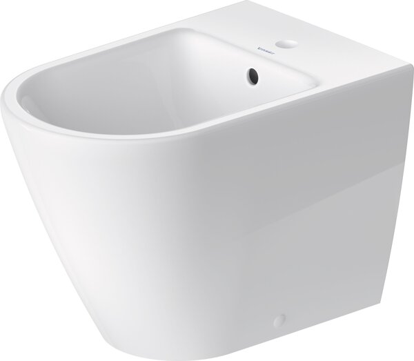 Duravit D-Neo freestanding bidet, back to wall, 370x580x400mm, 1 tap hole, with overflow, white high...