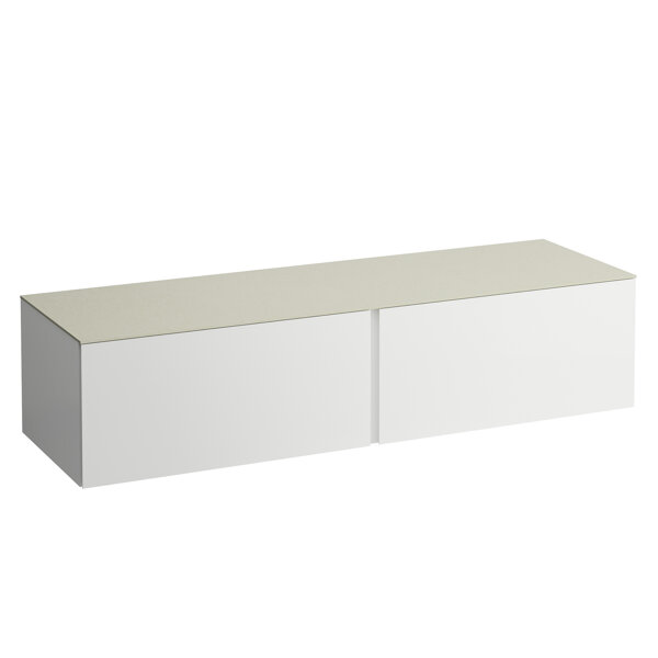 Laufen Il Bagno Alessi drawer unit, stone top Calce Avorio, without cutout, 160x50x37mm, 2 drawers, H431330097