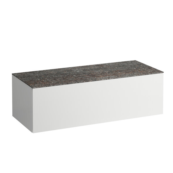 Laufen Il Bagno Alessi drawer unit, stone top Marrone Naturale, without cutout, 120x50x37cm, 1 drawe...