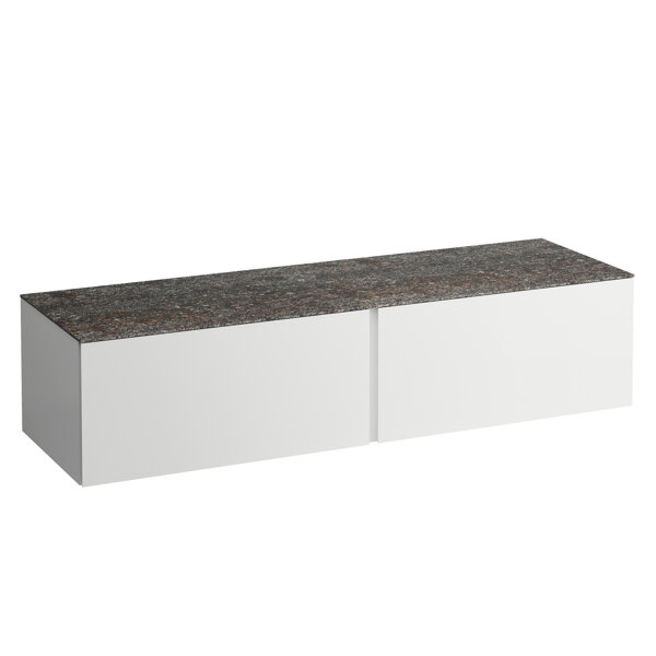 Laufen Il Bagno Alessi drawer unit, stone top Marrone Naturale, without cutout, 160x50x37cm, 2 drawers, H432330097