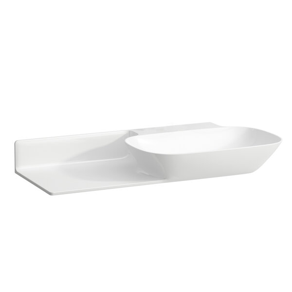 Laufen INO washbasin, without tap hole, without overflow, ceramic shelf left, 900x450mm, H813301