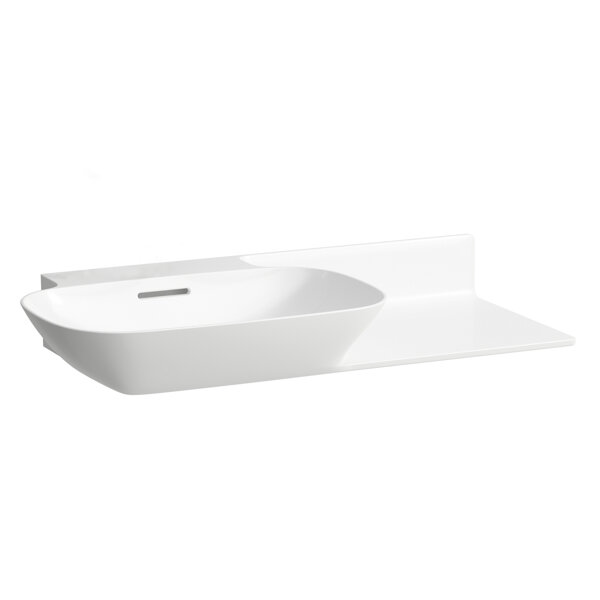 Laufen INO washbasin, without tap hole, with overflow, ceramic shelf right, 900x450mm, H813302