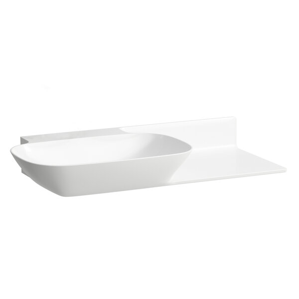 Laufen INO washbasin, without tap hole, without overflow, ceramic shelf right, 900x450mm, H813302