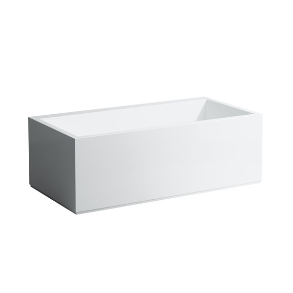 Running mineral cast bathtub cartel corner right 1700x860x590mm, with apron and LED illuminated over...