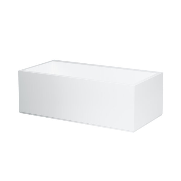 Running mineral cast bathtub cartel corner left 1700x860x590mm, with apron and LED illuminated overflow gap, white