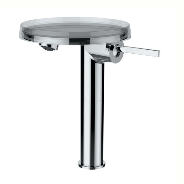 Laufen Kartell single lever washbasin mixer disc, without drain valve, projection 110mm, chrome, hig...