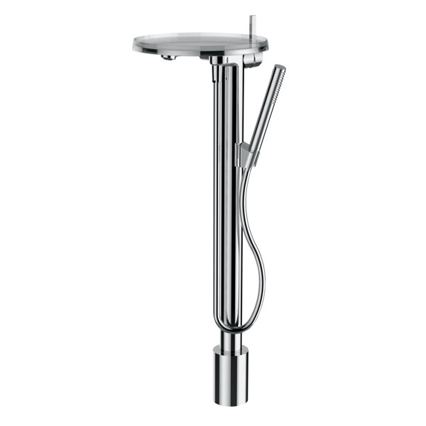 Laufen Kartell floor standing single-lever bath mixer disc, free-standing, fixed spout, incl. storag...