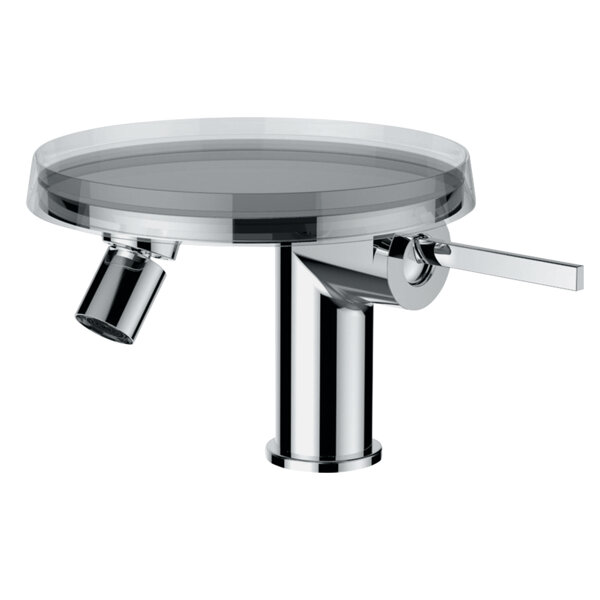 Laufen Kartell single lever bidet mixer disc, fixed spout, with drain valve, incl. storage tray, 125...