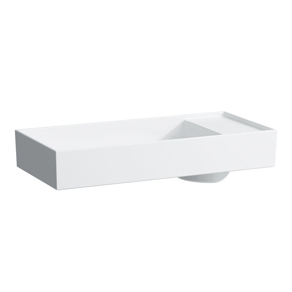 Laufen Kartell washbasin bowl, 1 tap hole, without overflow, with tap bench, 750x350mm, H812332