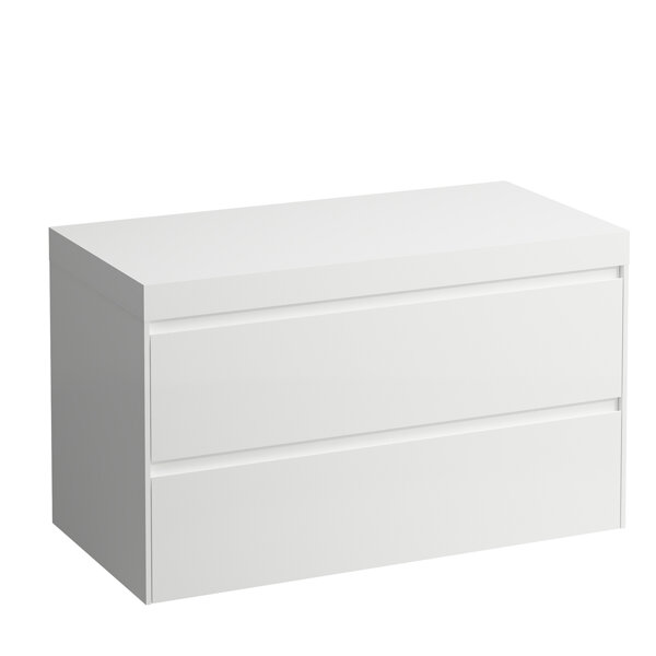 Laufen Lani washbasin top white matt incl. vanity unit, without cutout, 985x495x580mm, H404560112