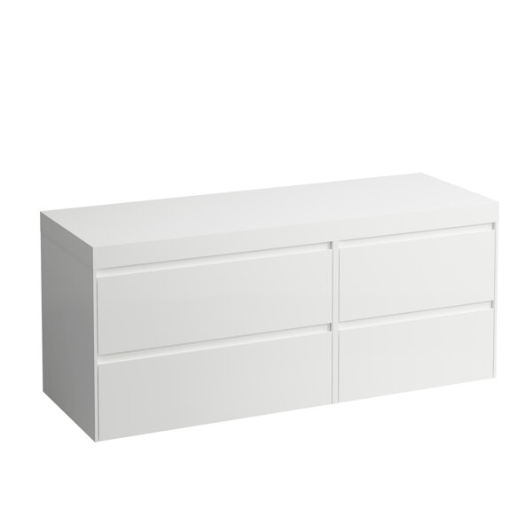 Laufen Lani washbasin top white matt incl. vanity unit, without cutout, large drawer left,1370x495x5...