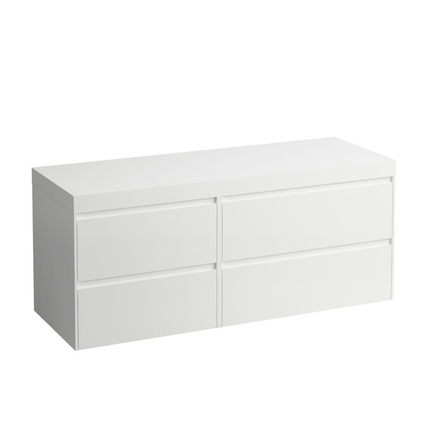 Laufen Lani washbasin top white matt incl. vanity unit, without cutout, large drawer right,1370x495x...