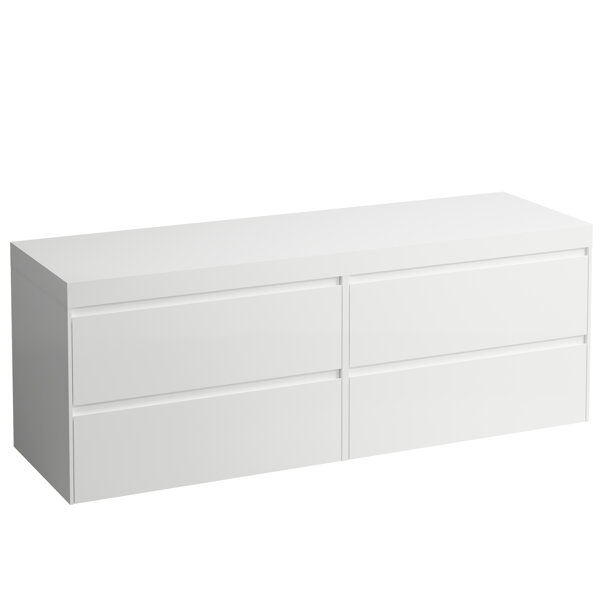 Laufen Lani washbasin top white matt incl. vanity unit, without cutout, 1570x495x580mm, H404590112