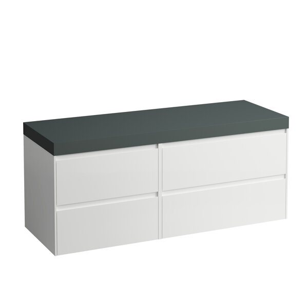 Laufen Lani vanity top traffic gray incl. vanity unit, without cutout, large drawer right,1370x495x5...