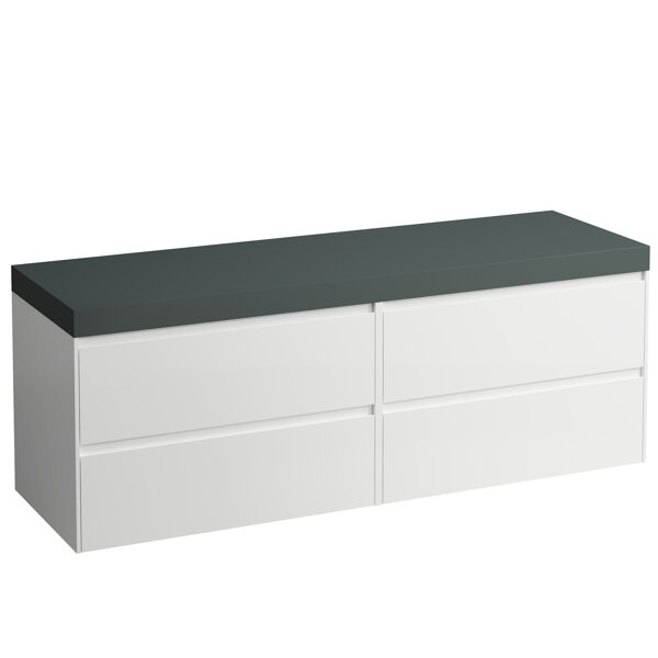 Laufen Lani vanity top traffic gray incl. vanity unit, without cutout, 1570x495x580mm, H405590112