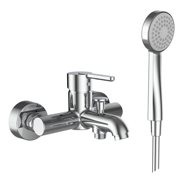 Laufen Lua bath mixer, exposed, with accessories, chrome, 159mm projection, H3210810041311