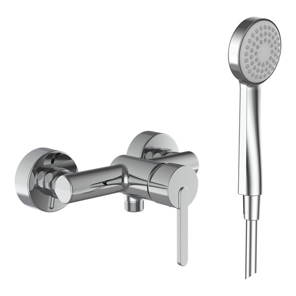 Laufen Lua shower mixer, exposed, with accessories, chrome, H3310810041311