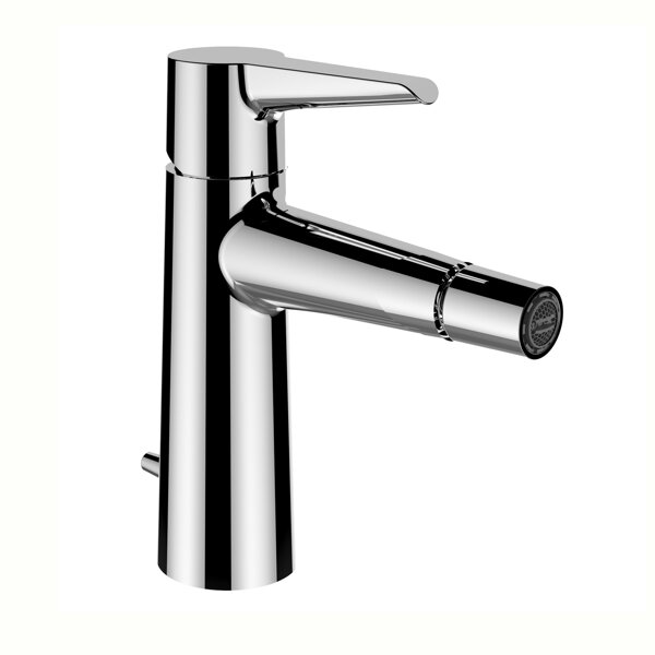 Laufen PURE bidet mixer, fixed spout, Eco+, projection 121 mm, with drain valve, chrome-plated