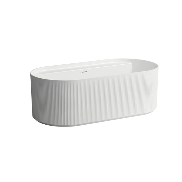 Laufen Sonar bathtub, freestanding, 1600x815x535mm, 2 back slides, with surface texture outside, whi...