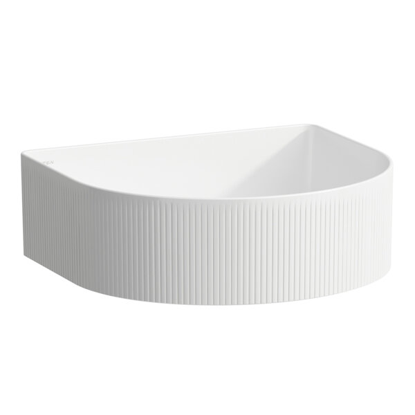 Running Sonar Wash basin bowl with texture, without tap hole, without overflow, 410x365mm, incl. cer...