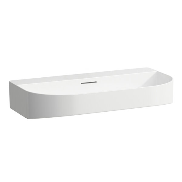 Laufen Sonar countertop washbasin, without tap hole, with overflow, 800x420mm, polished, H816344