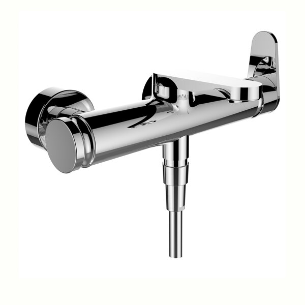 Laufen The New Classic bath mixer, exposed, flow control, incl. hand shower and shower hose, HF900560100600