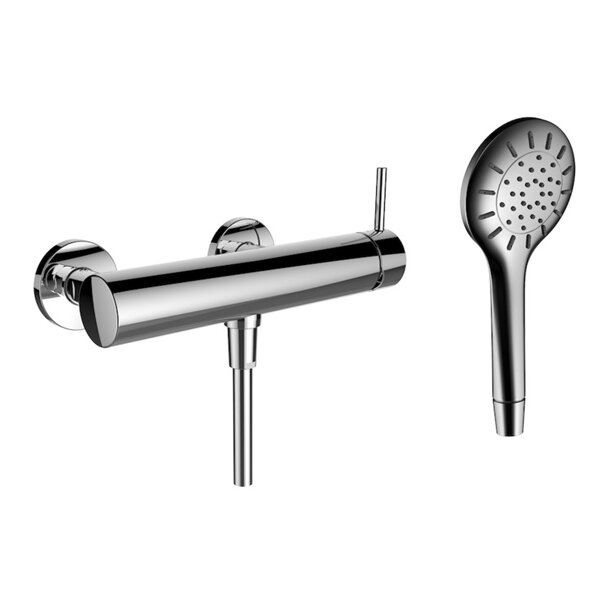 Laufen TwinPlus shower mixer, exposed, 1 consumer, incl. hand shower and shower hose, HF905450100600