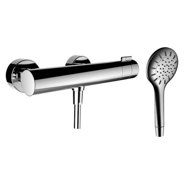 Laufen TwinPlus shower mixer, exposed, thermostat, 1 consumer, incl. hand shower/shower hose, HF9054...