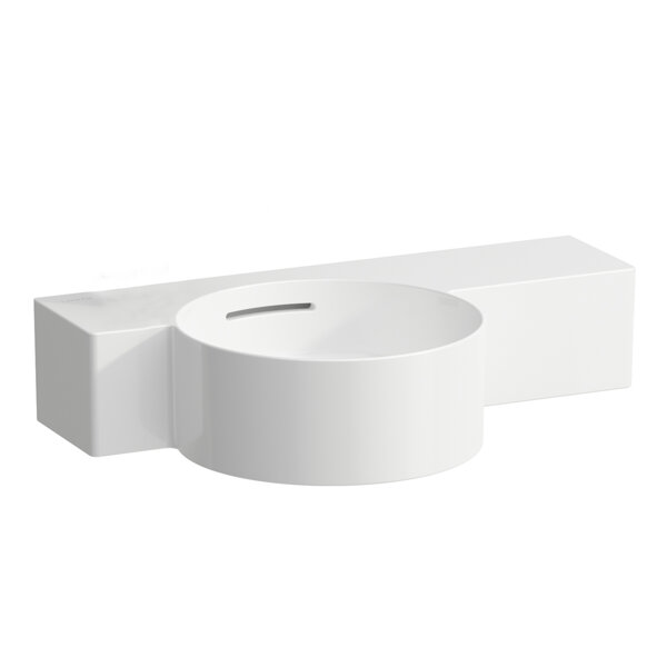 Laufen VAL wash-hand basin, 1 tap hole left, without overflow, 550x315mm, shelf right, H815283