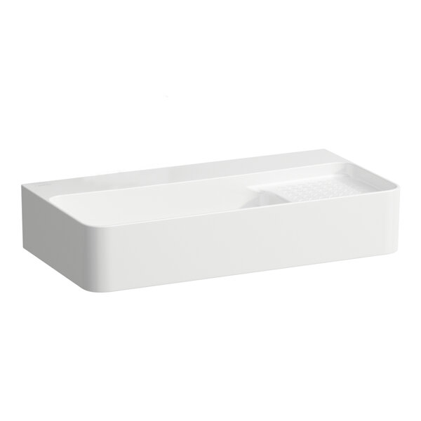 Laufen VAL washbasin COMPACT, without tap hole, with overflow, 600x315mm, semi-dry area right, H815285