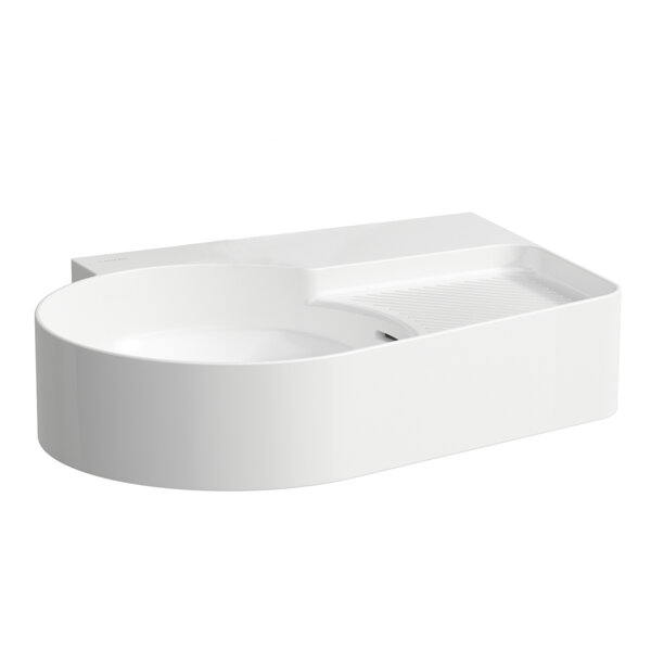 Laufen VAL washbasin, without tap hole, with overflow, 530x400mm, semi-dry area right, H815288