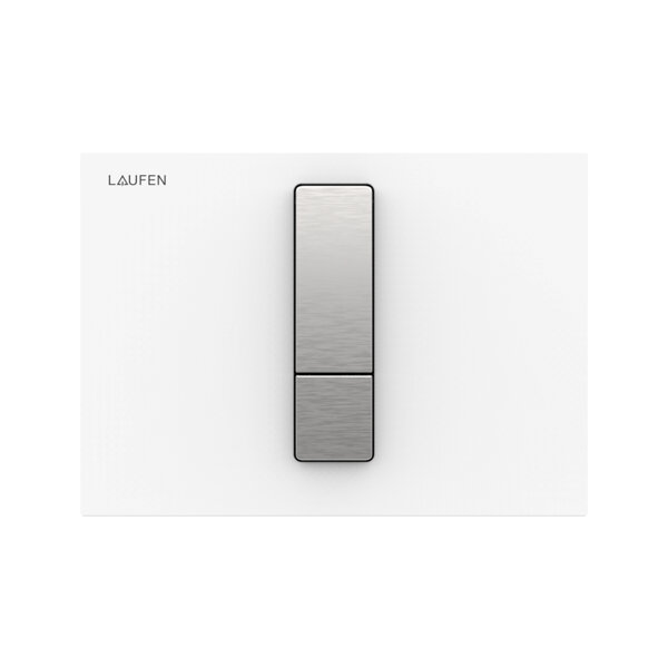 Laufen AW102 actuator plate, dual flush, glass surface, 202x145x10mm, stainless steel look buttons, ...