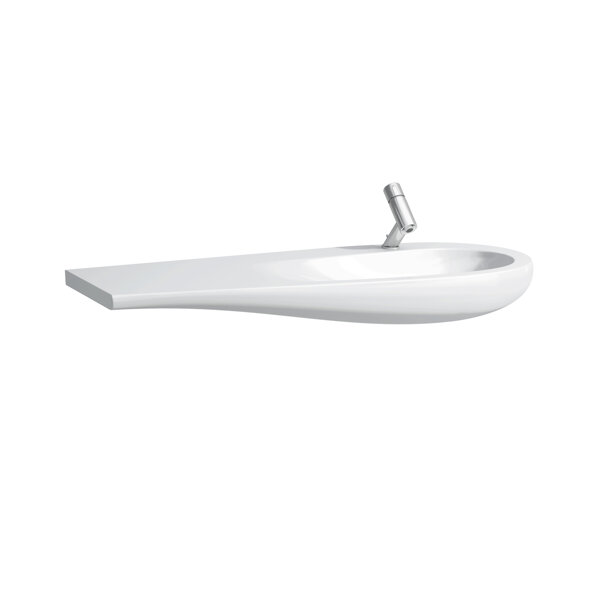 Laufen Alessi one washbasin, undermount, 1 tap hole, with overflow, shelf left, 1200x500, H814974