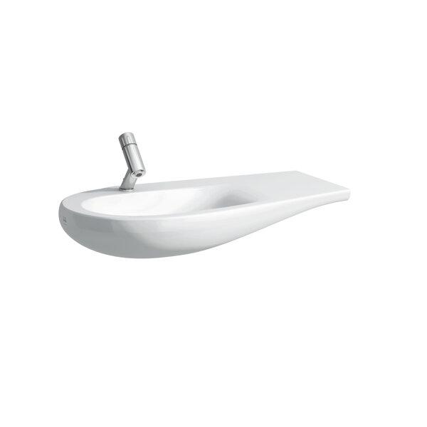 Laufen Alessi one Wash basin, under construction, 1 tap hole, with overflow, shelf right, 900x500, w...