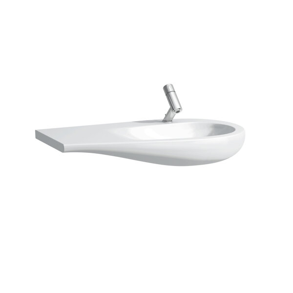 Laufen Alessi one Wash basin, under construction, 1 tap hole, with overflow, shelf left, 900x500, wh...