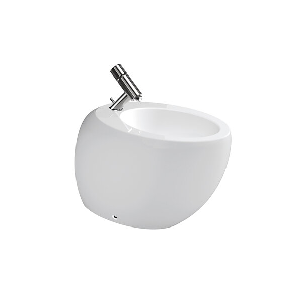 Running Alessi one Stand-Bidet, 1 tap hole, 390x585, incl. mounting set 891757, white LCC