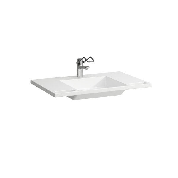 Laufen Liberty Line washbasin, barrier-free, made of Marbond, 1 tap hole, without overflow, 850x550m...