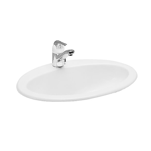 Laufen Indova built-in washbasin, from above, with tap ledge, 1 tap hole, with overflow, 570x450mm, ...