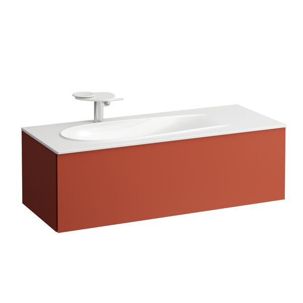 Laufen Il Bagno Alessi vanity unit, siphon cutout left, 1195x490x365mm, 1 drawer, H430441097