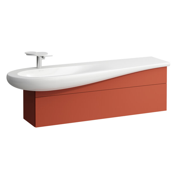 Laufen Il Bagno Alessi vanity unit, siphon cutout left, 1350x320x440mm, 1 drawer, H430451097