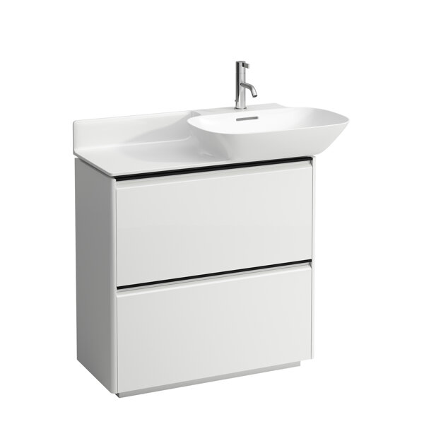 Laufen Base for Ino vanity unit, 2 drawers, handle strip aluminum black, for WT 81330 1/2, H403004110