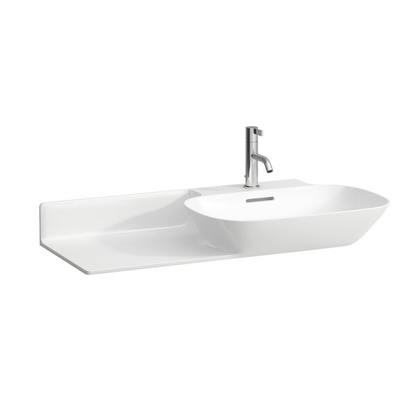 Laufen INO washbasin, 1 tap hole, with overflow, ceramic shelf left, 900x450mm, H813301