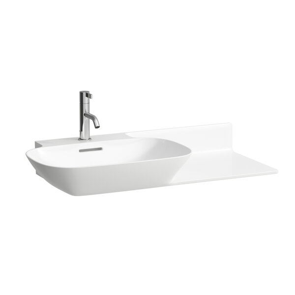 Laufen INO washbasin, 1 tap hole, with overflow, ceramic shelf right, 900x450mm, H813302