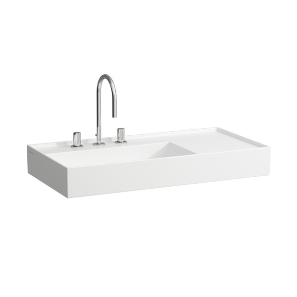 Laufen Kartell washbasin, 3 tap holes, without overflow, shelf right, 900x460mm, H810338