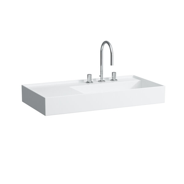 Laufen Kartell washbasin, undermount, shelf left, 1 tap hole, without overflow, 900x460mm, H810339