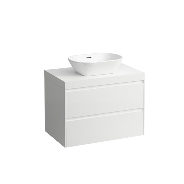 Laufen Lani washbasin top white matt incl. vanity unit, 1 cutout center, 785x495x580mm, H404551112